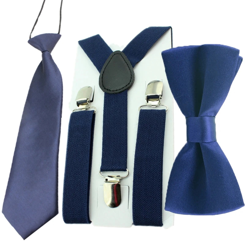 Fashion kids Suspender Adjustable Elastic Y-Back Braces Baby Suspenders Set Bow Tie + NeckTie for Wedding and Party |