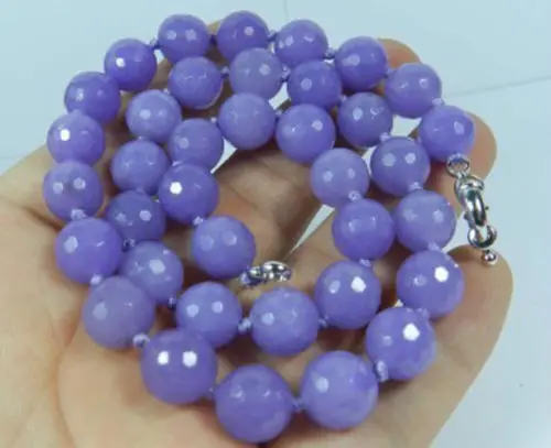 Модные 10 мм граненые круглые из натурального камня окрашенные фиолетовые jades