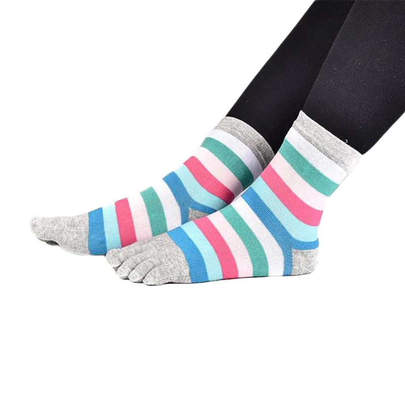 FUNIQUE брендовые цветные полосатые носки для пальцев женские и мужские ног лодок
