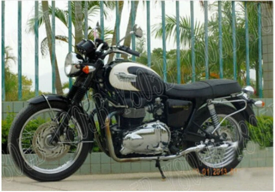 Черная мотоциклетная сиденья сумка с поддержкой Φ Pannier Rail для Triumph Bonneville T100 / SE 2006