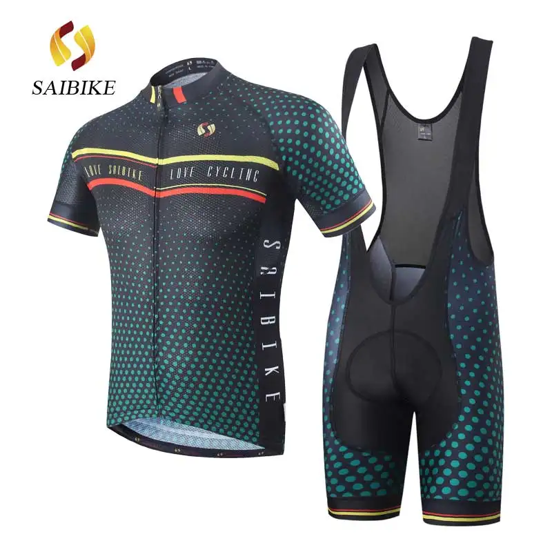 Saibike Велоспорт одежда/Велоспорт Джерси наборы с нагрудником шорты для мужчин велосипед Лето короткий рукав Открытый Спортивная одежда для велосипеда