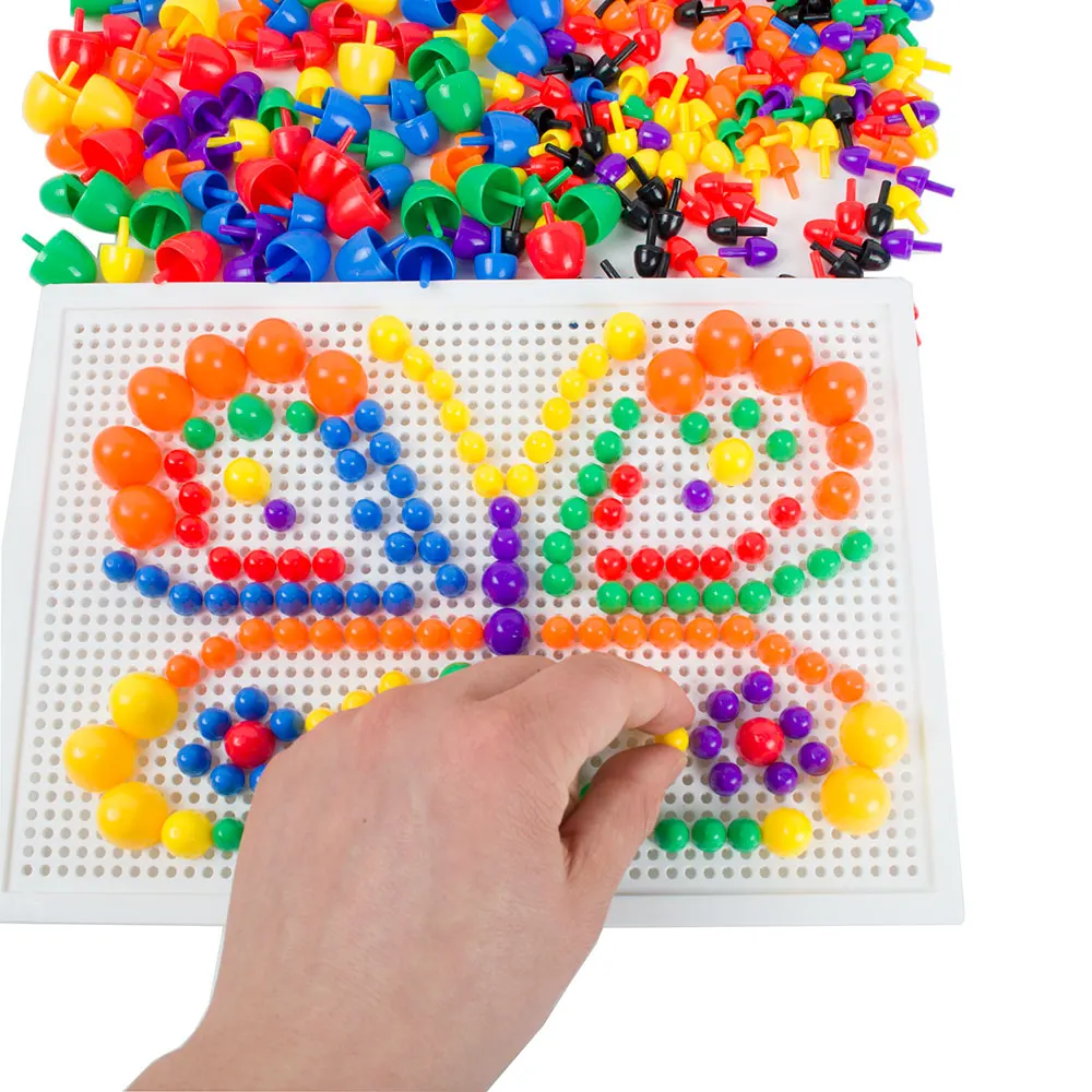 BOHS мозаика Pegboard Peg доска Детская школа строительные Пазлы игрушки с идеями