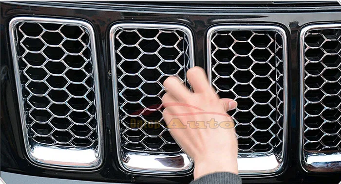 7 шт. хромированный серебристый передний сетчатый гриль для Jeep Grand Cherokee 2014|grill