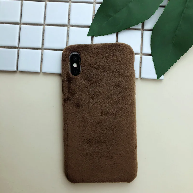 Ворсовый мех плюшевый чехол для телефона для iPhone XS Max XR X Гладкий Мягкий зимний теплый мех Меховой чехол s для iPhone 8 7 6 6s Plus чехол