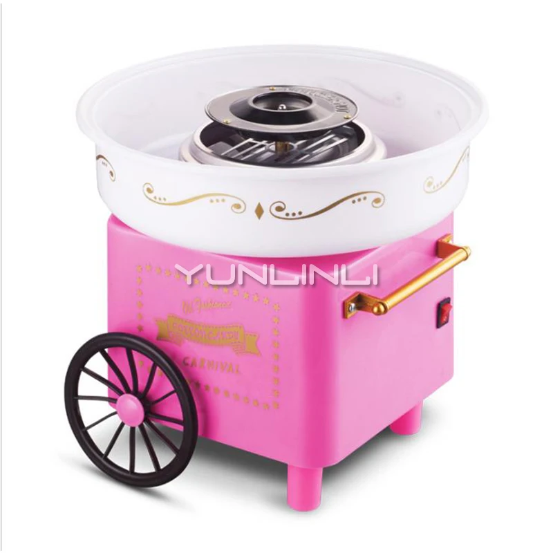 Household Cotton Candy Machine Children Cart Type Cotton Candy Machine Fully Automatic Electric DIY Cotton Suger Maker  Maker