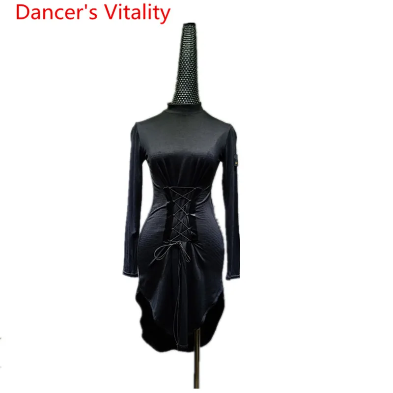 

2018 New Women Latin Dance Dress Comfortable Modal Split Dancing Practice Clothes Lady's Ballroom Waltz Tango Dance Costumes