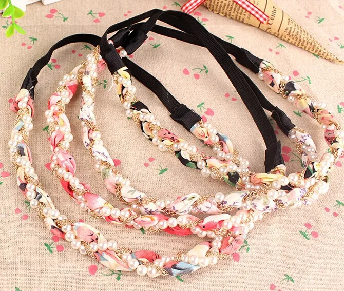 NEW Wholesale and Retail fashion korea leather flower stick hairband elastic hairband headband hair accessories