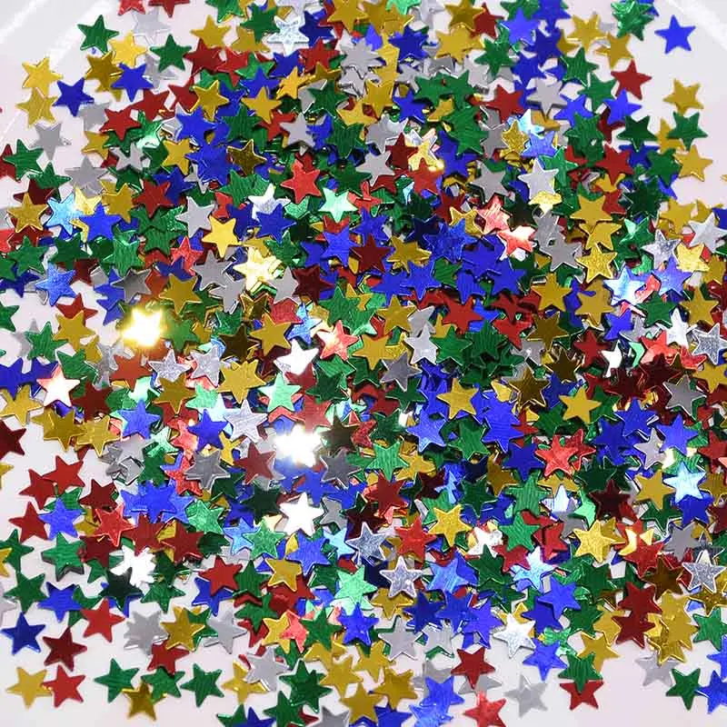 SC01 Multicolor 3000 шт./пакет 6 мм с сияющими блестками, комплект из звезд настольный конфетти посыпать для День рождения Свадебные украшения золотой лазер пентаграмма расходные материалы - Цвет: SC01 Multicolor