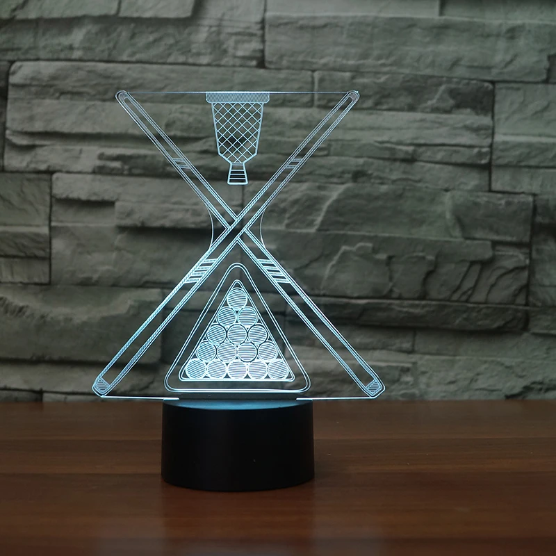 Новинка Бильярд 3D ночник USB LED лампада настольная лампа Ванная комната Декор