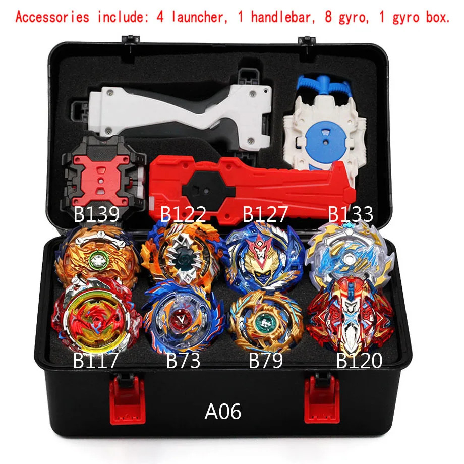 Волчок Beyblade Burst B-129 B125 с пусковым устройством Bayblade Bey Blade металл пластик Fusion 4d Подарочные игрушки для детей - Цвет: a06