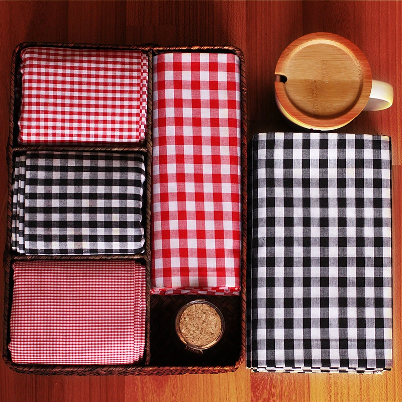 50x150cm Red White black plaid Cotton Sewing Fabric for Dress Skirt Tablecloth DIY background Sew Home Decoration | Дом и сад