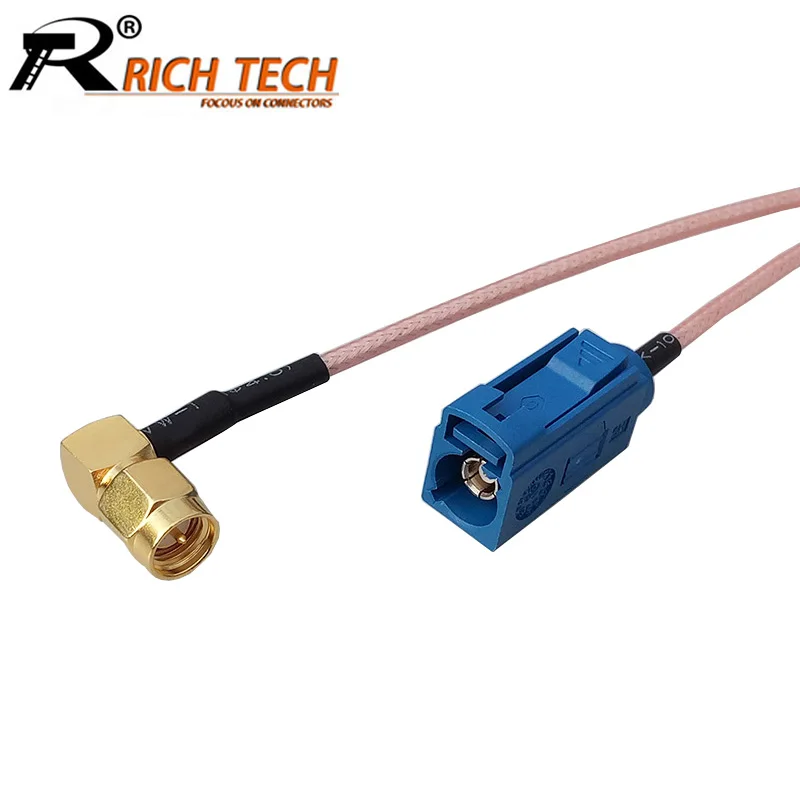 1 шт. Fakra C гнездо к SMA правый угол Штекер кабель RG316 Pigtail SMA к Fakra RF коаксиальный gps Navi удлинитель