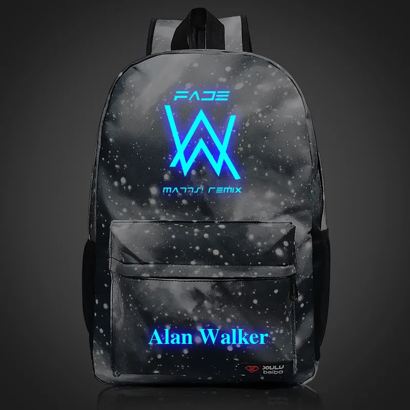 Mochila Feminina Mochilas, светящаяся сумка для ходунков, выцветший в том же рюкзаке, Alan, электронная музыка, популярный логотип, Студенческая упаковка - Цвет: see chart