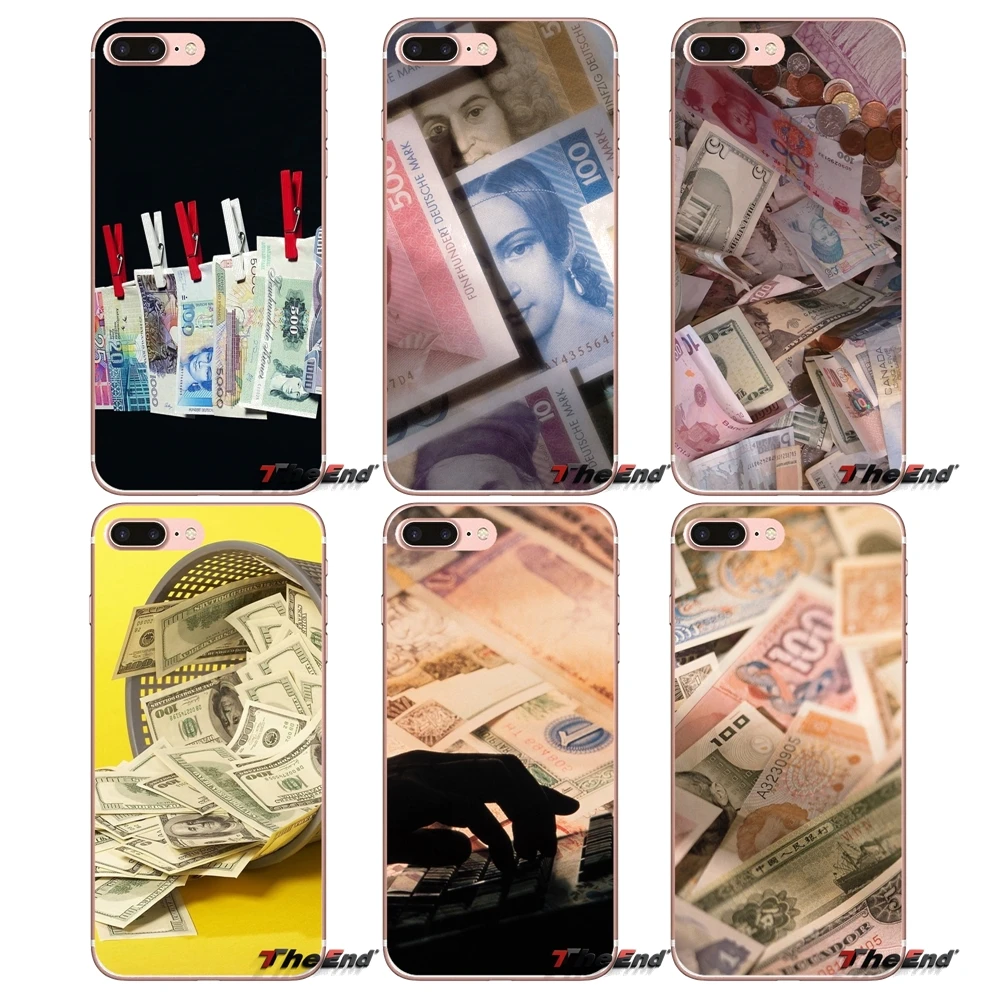 Для samsung Galaxy S2 S3 S4 S5 мини S6 S7 край S8 S9 Plus Note 2 3 4 5 8 Coque Fundas обои денег прозрачный ТПУ