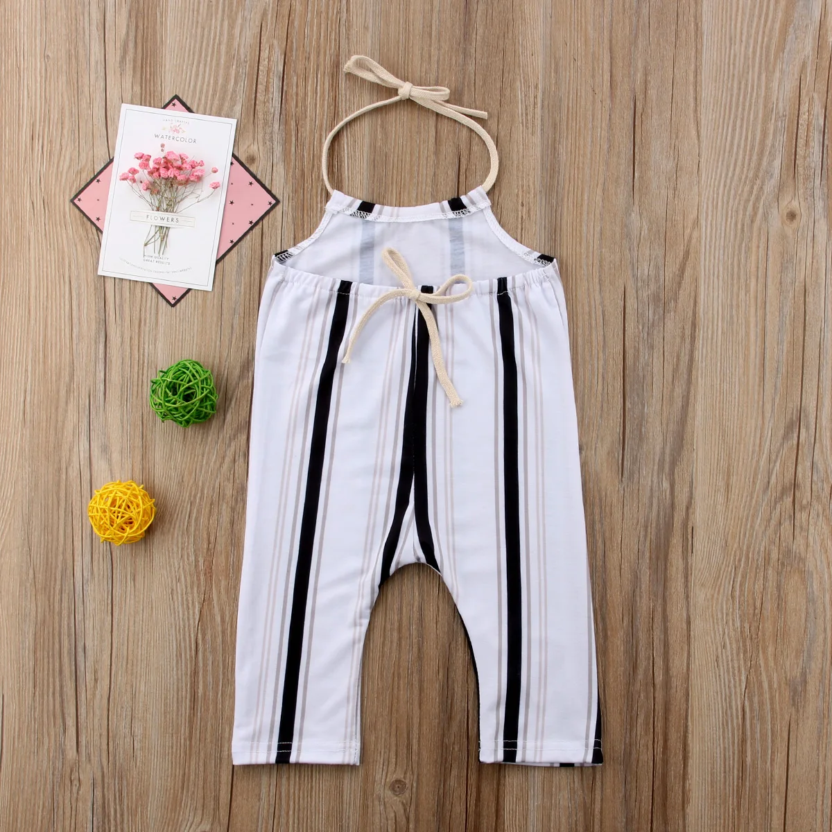 Детский комбинезон для новорожденных девочек Летний в полоску без рукавов