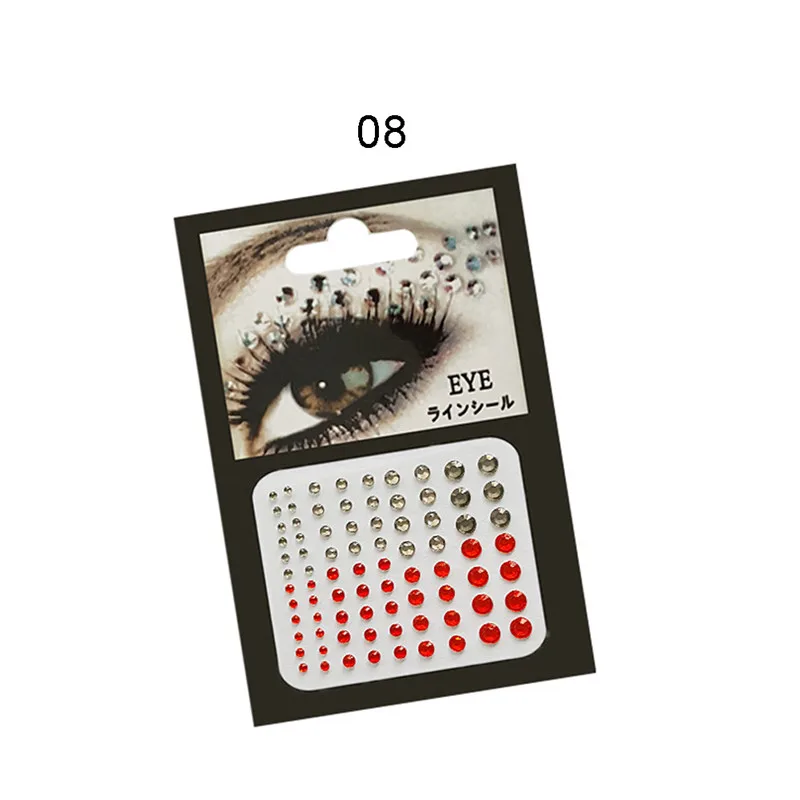 DIY Adhesive Face jewels Gems Temporary Tattoo Eyes Jewels Festival Party Body Gems Rhinestone Flash Tattoos Stickers Body - Цвет: 8