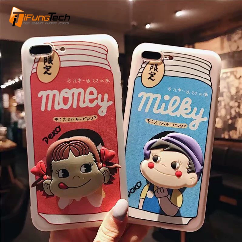 3D Japan Milk Milky Phone Case for iPhone 6S Plus 7 8 Emboss Silicone cover X XS MAX XR soft Coque |