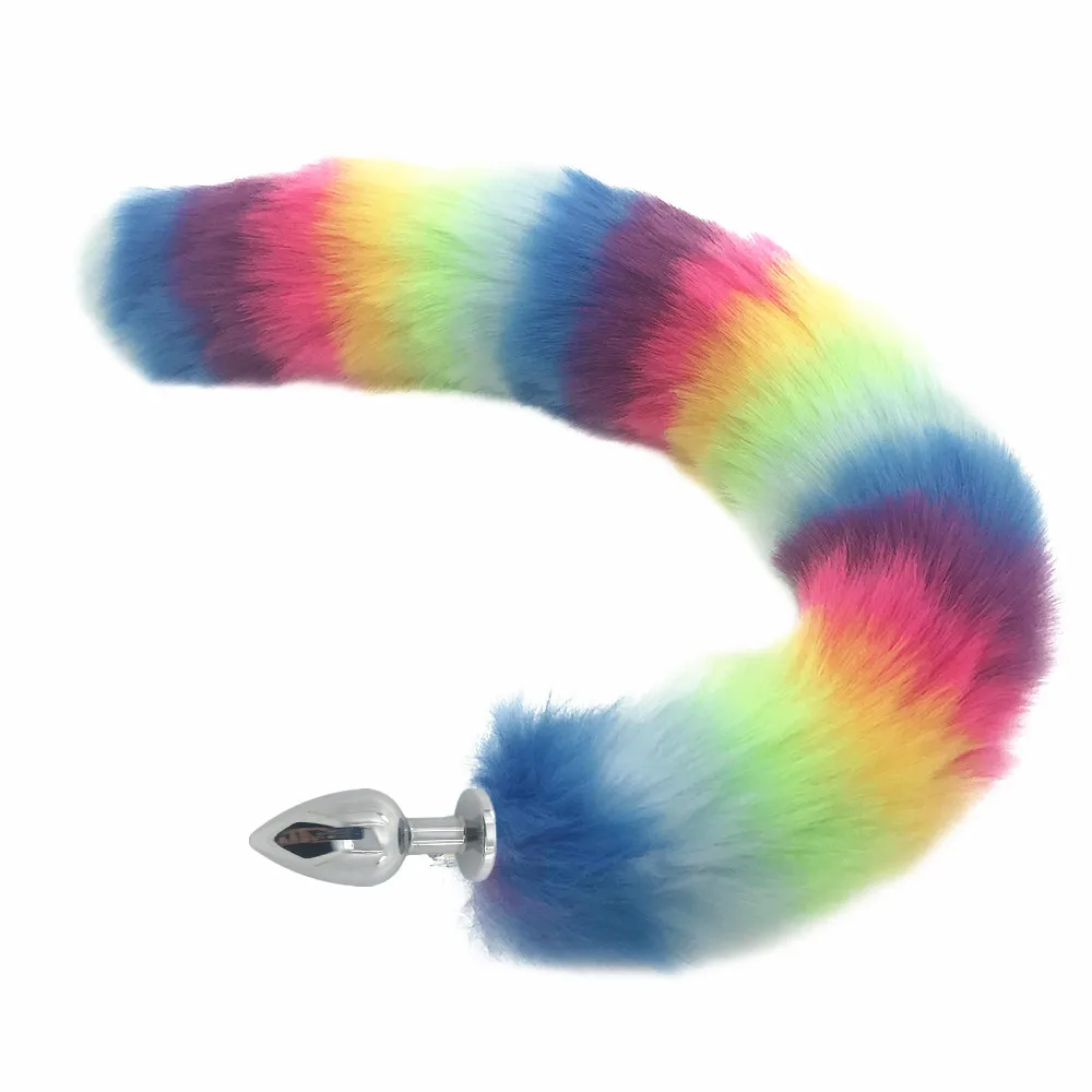 Анальная пробка лисий хвост металлическая Fire Fox tails секс-Анальная игрушка