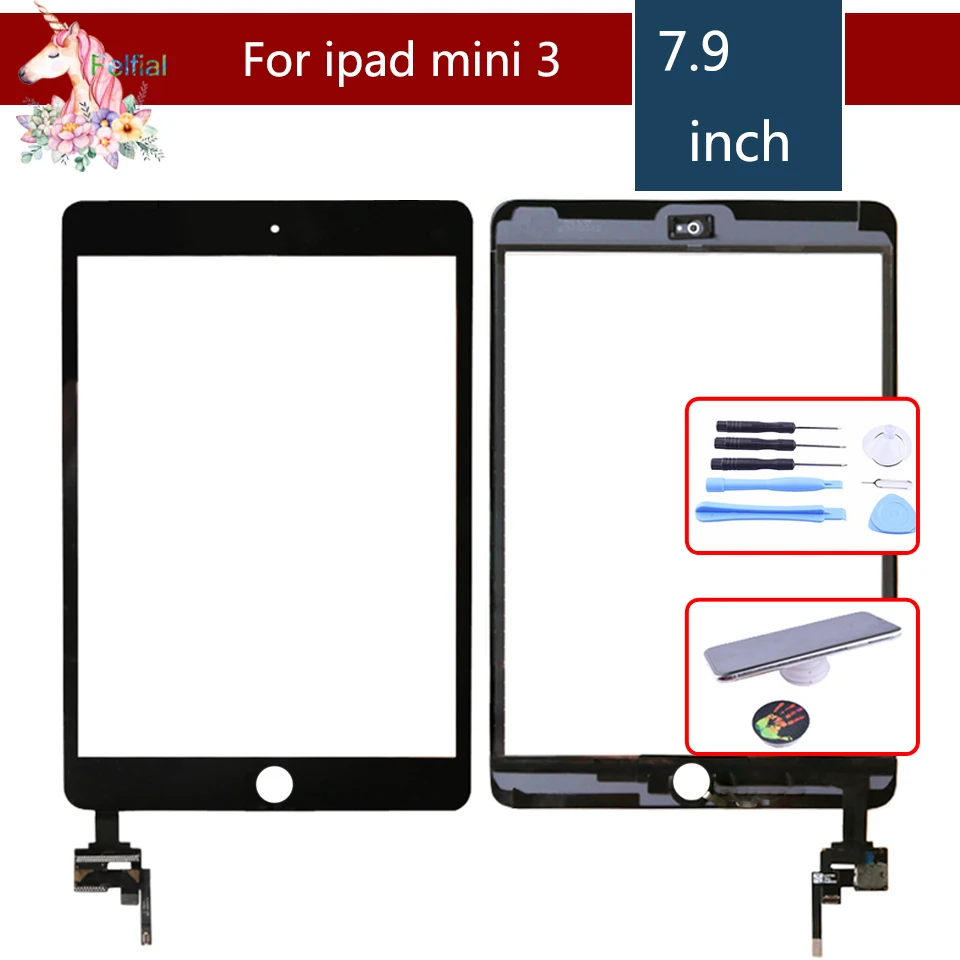 Для Apple iPad mini 3 Mini3 A1599 A1600 сенсорный экран с IC и клейким дигитайзером Сменное