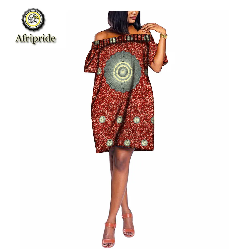 Африканские платья для женщин AFRIPRIDE dashiki bazin riche ankara принт платье из чистого хлопка воск, батик весна и осень S1825077