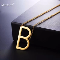 starlord initial b letter pendants necklaces for women men personalized gift alphabet jewelry stainless steel necklace gp2602