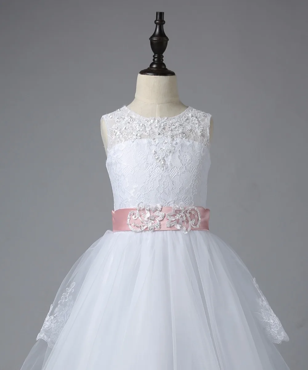 Кружевные платья для девочек с цветами цвет слоновой кости модель 2019 яркое