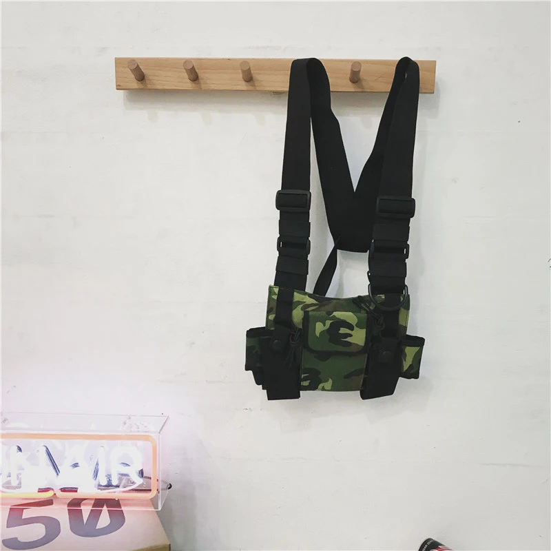 Army chest bag Мужская тактическая жилетка Kanye West, жилетка в стиле хип-хоп, уличная одежда, функциональная нагрудная сумка, жилет, передняя сумка, 062502 - Цвет: Army chest bag