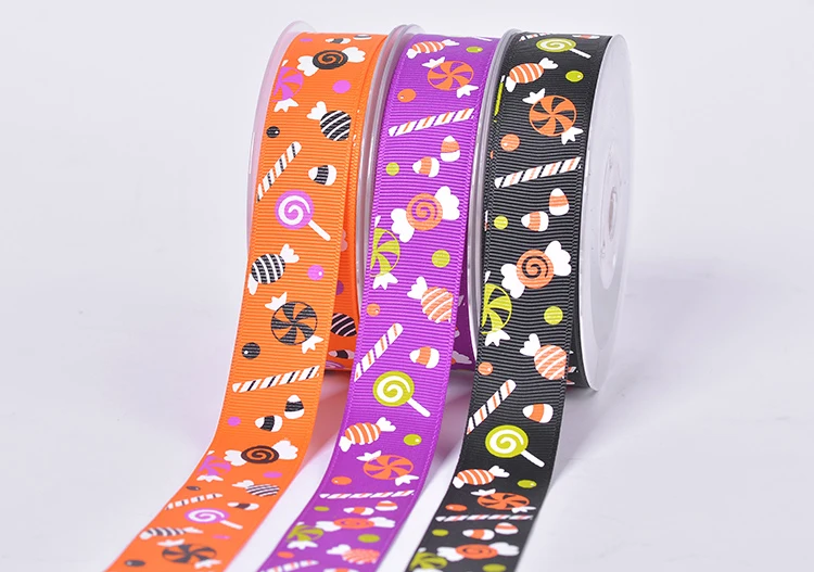 1 &quotдюймов 25 мм Бесплатная доставка Хэллоуин конфеты печатных grosgrain ленты для