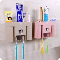 creative toothbrush holder with cup automatic dispenser storage toothpaste racket squeezer bathroom accessories set lover gift
