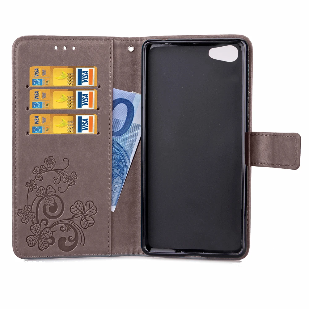 Счастливый клевер стенд флип разъем карты кожаный бумажник чехол для OPPO r9s плюс