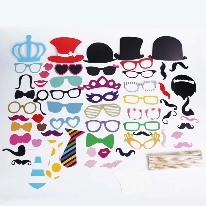 60 шт. фотобудка искусственные усы маски для вечеринки губы на палочке украшение