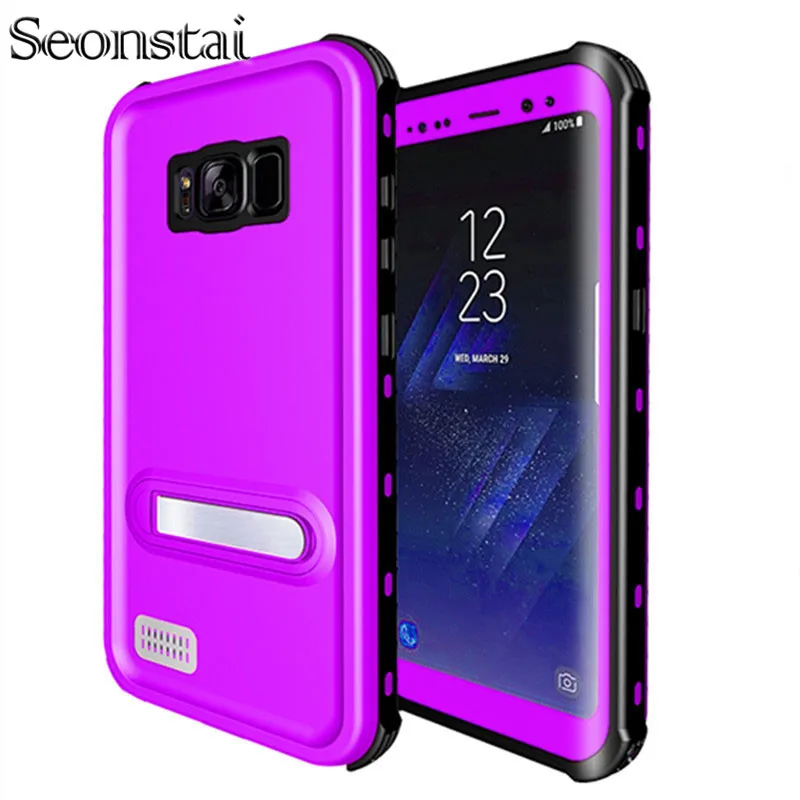 Для Samsung Galaxy S8 водонепроницаемый чехол для Plus откидная подставка полная защита
