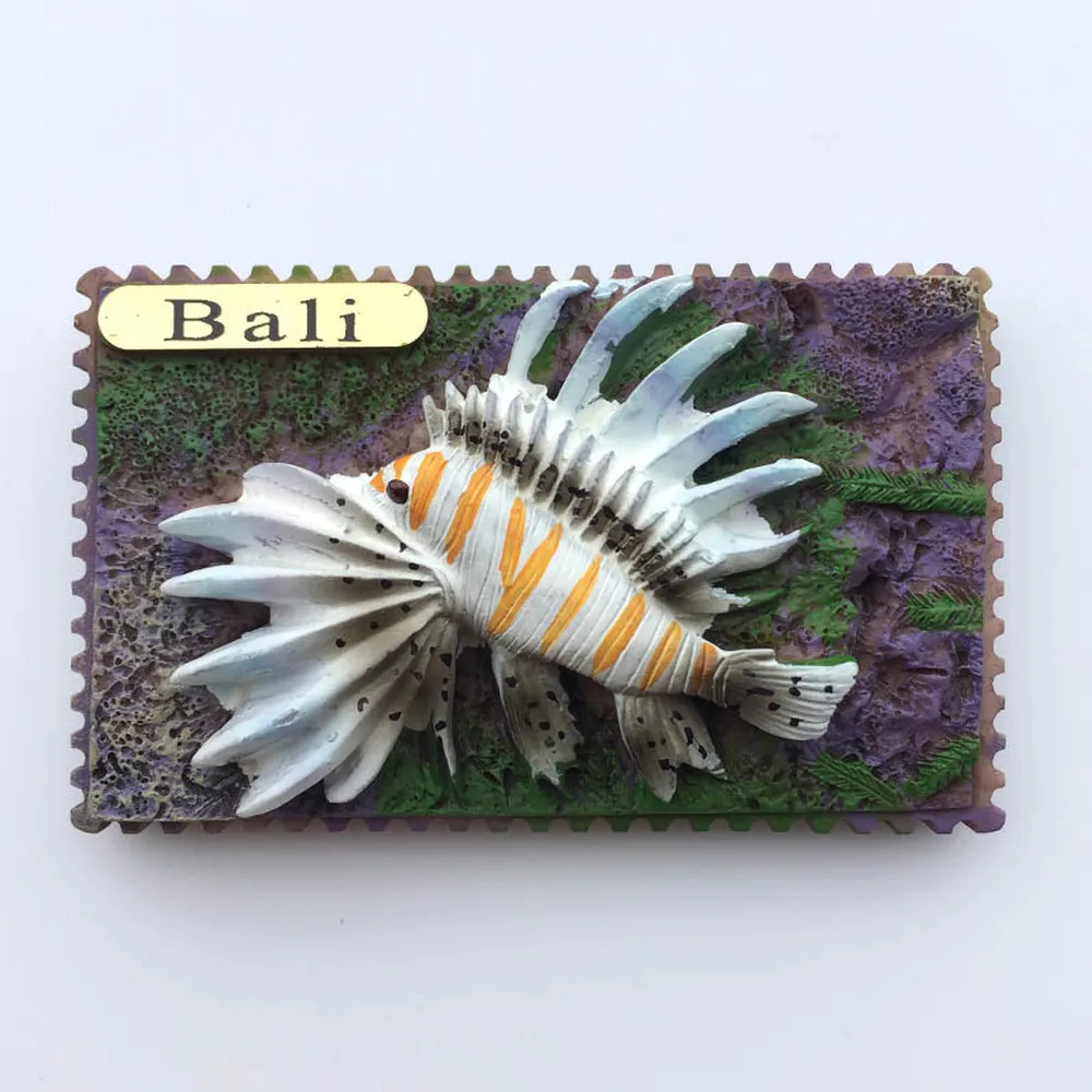 BABELEMI 3D Indonesia Bali Travel Souvenir Fridge Magnet Lion Fish Refrigerator Magnets home decoration accessories|Магниты на