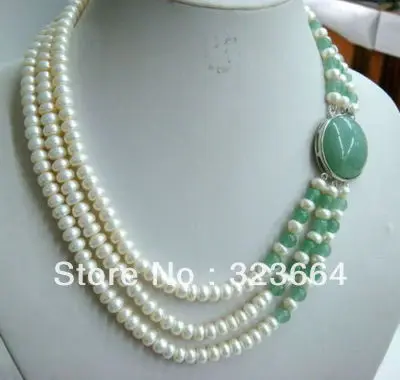 Изысканное 3 рядное белое жемчужное ожерелье|pearl necklace|white pearl necklacenecklace necklace |