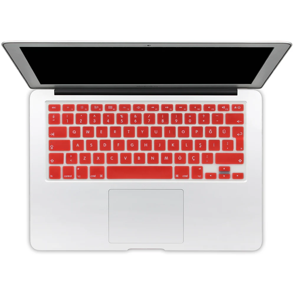 red ЕС Турецкая версия силиконовая клавиатура протектор наклейки кожи для Apple Macbook Pro 13 15 17 retina Mac Air 13 крышка клавиатуры - Цвет: red