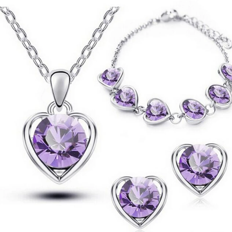 OMHXZJ AAA Австрия Кристалл серебро золото 18KT Платина женщина невесты сердце язык