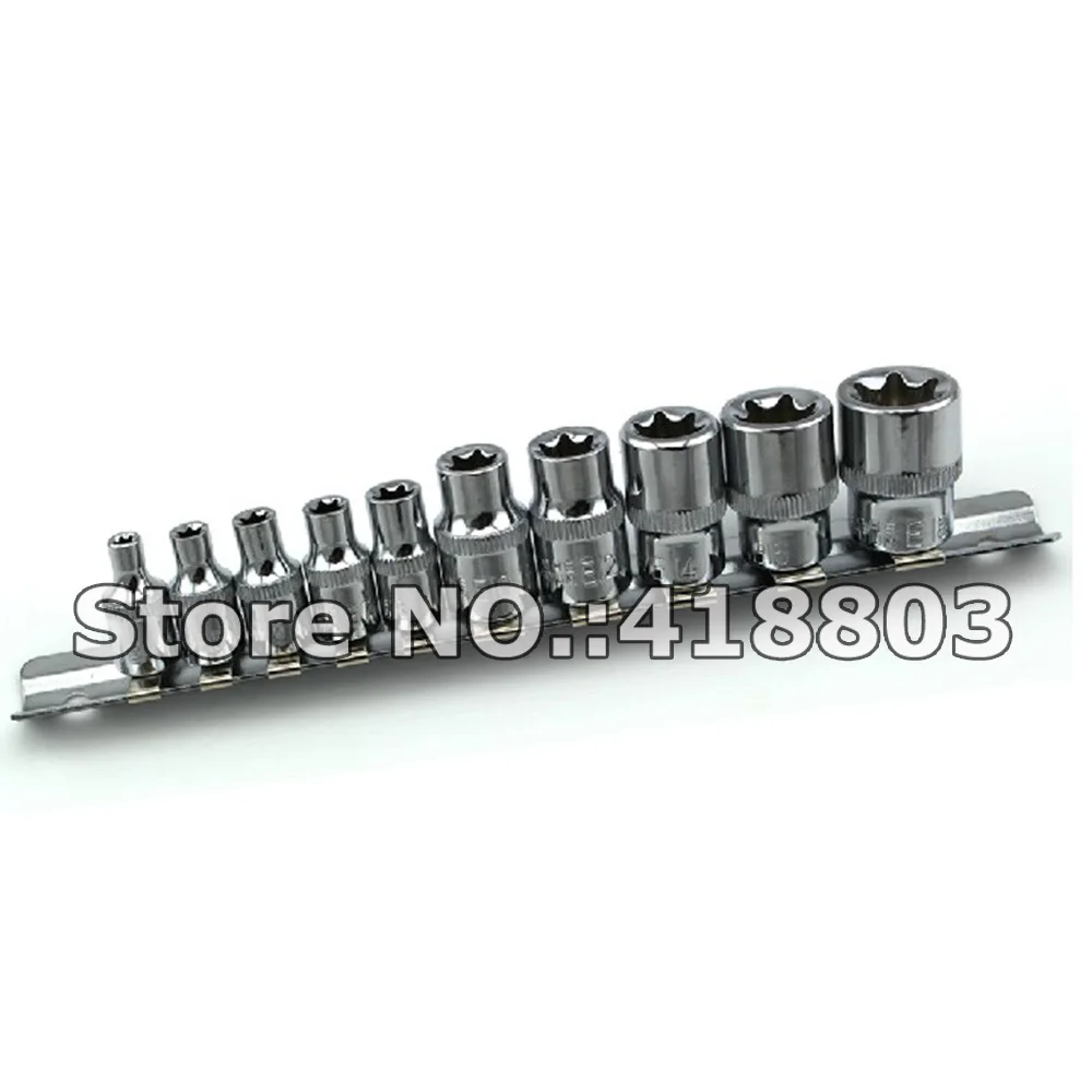 Головка торцевого ключа типа E 1/4 &quot3/8&quot Набор насадок Torx Star для ремонта авто