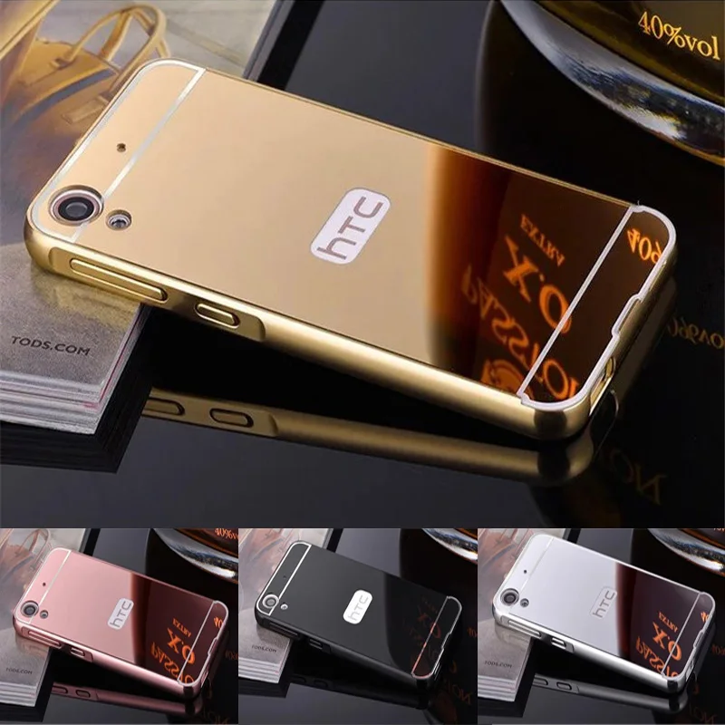 Чехол для HTC 626 металлическая рамка с зеркальной задней крышкой Жесткий телефона