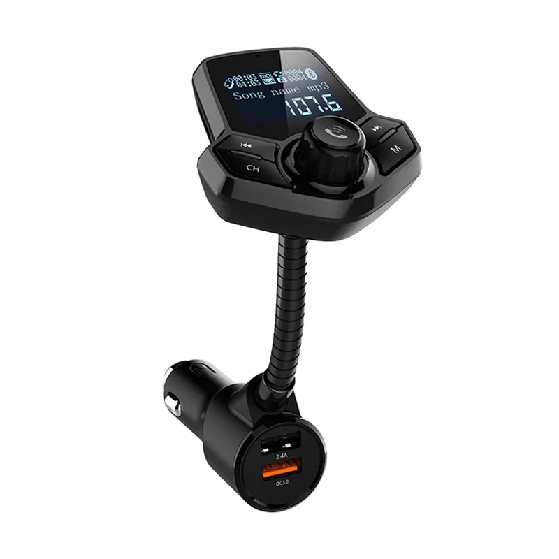 Автомобильный комплект jajabor с Bluetooth беспроводной fm-передатчик громкой связи Bluetooth 3,5 мм AUX аудио MP3 Play Dual USB с быстрой зарядкой QC3.0