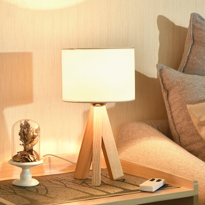 LED Table Lamp Wooden Bed Bedside Home Deco For Living Room Bedroom Lamparas De Mesa Para El Dormitorio Classic | Освещение