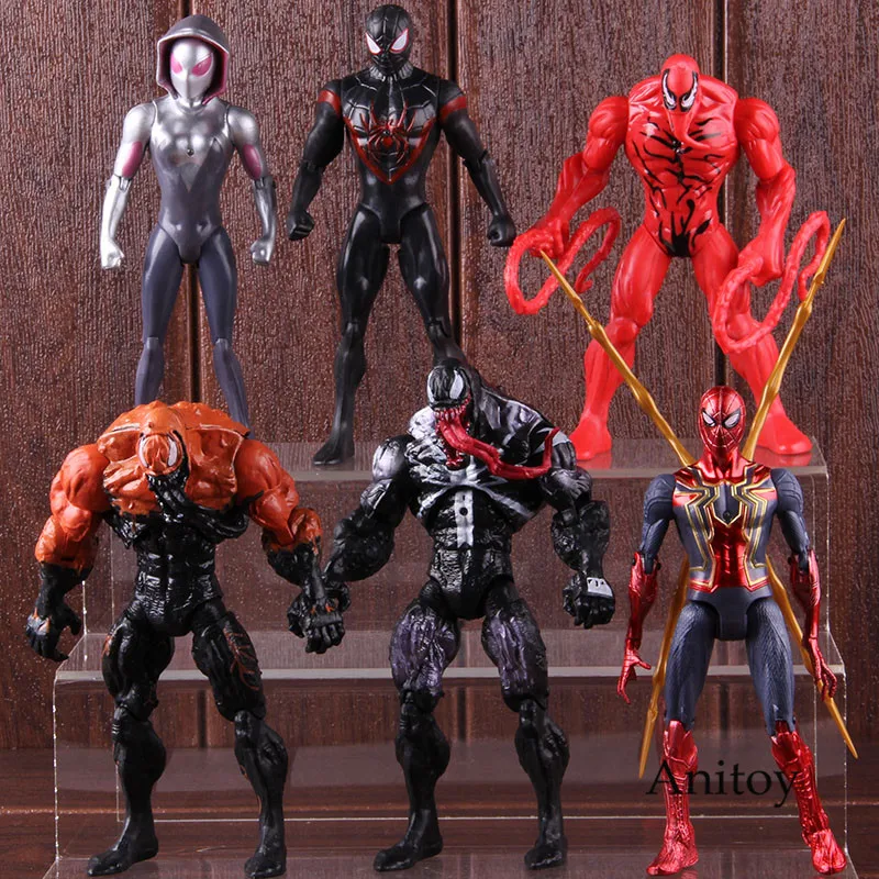 Marvel Человек-паук Venom Carnage Miles Morales Gwen Stacy танос Тор Дэдпул Капитан Америка фигурка игрушки набор со светом
