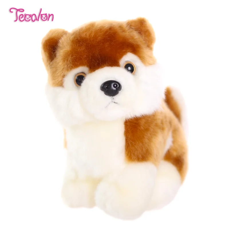TECALON Cute Real Life Plush Dog Saint Bernard Akita Husky Stuffed Animal Puppy Christmas Children's Gifts Desk Knick-knacks | Игрушки и