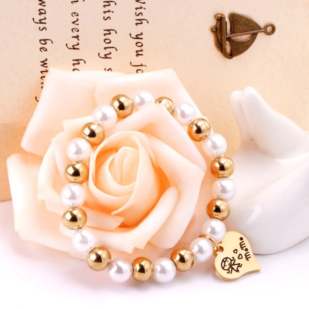 Роскошные браслеты из нержавеющей стали с бусинами pulsera Женские Ювелирные