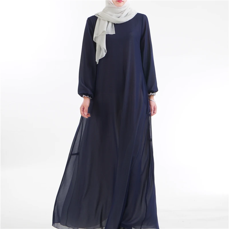 2020 однотонная мусульманская одежда простые хиджабы вечерние платья