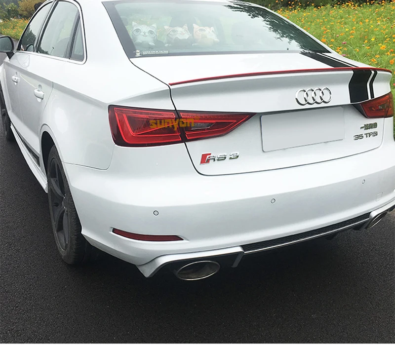 ABS Пластик Краски ing Цвет задний багажник спойлер, пригодный для Audi A3 S3 Седан 4 двери 2013