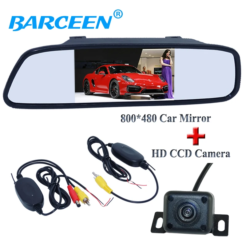 HD CCD камера заднего вида с ночным видением 4 3 &quotАвтомобильный экран зеркальный