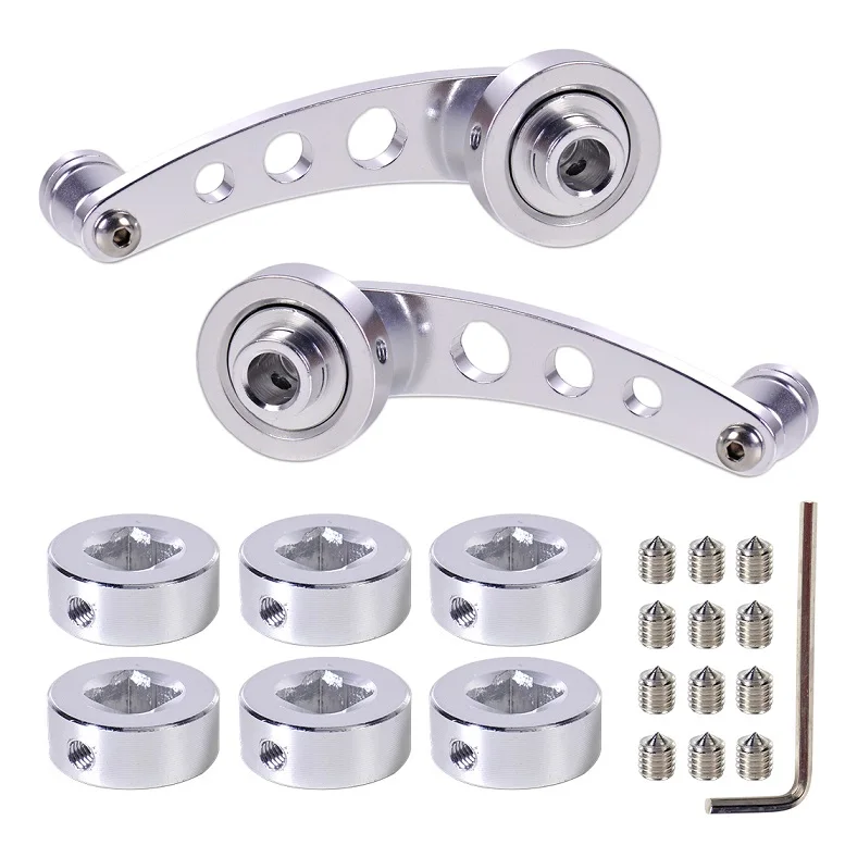 Silver Beler 1 пара Сменные ручные дверные, оконные моторы, кривые рукоятки, алюминиевые для VW Audi Nissan Toyoto Mercedes Benz - Название цвета: Silver