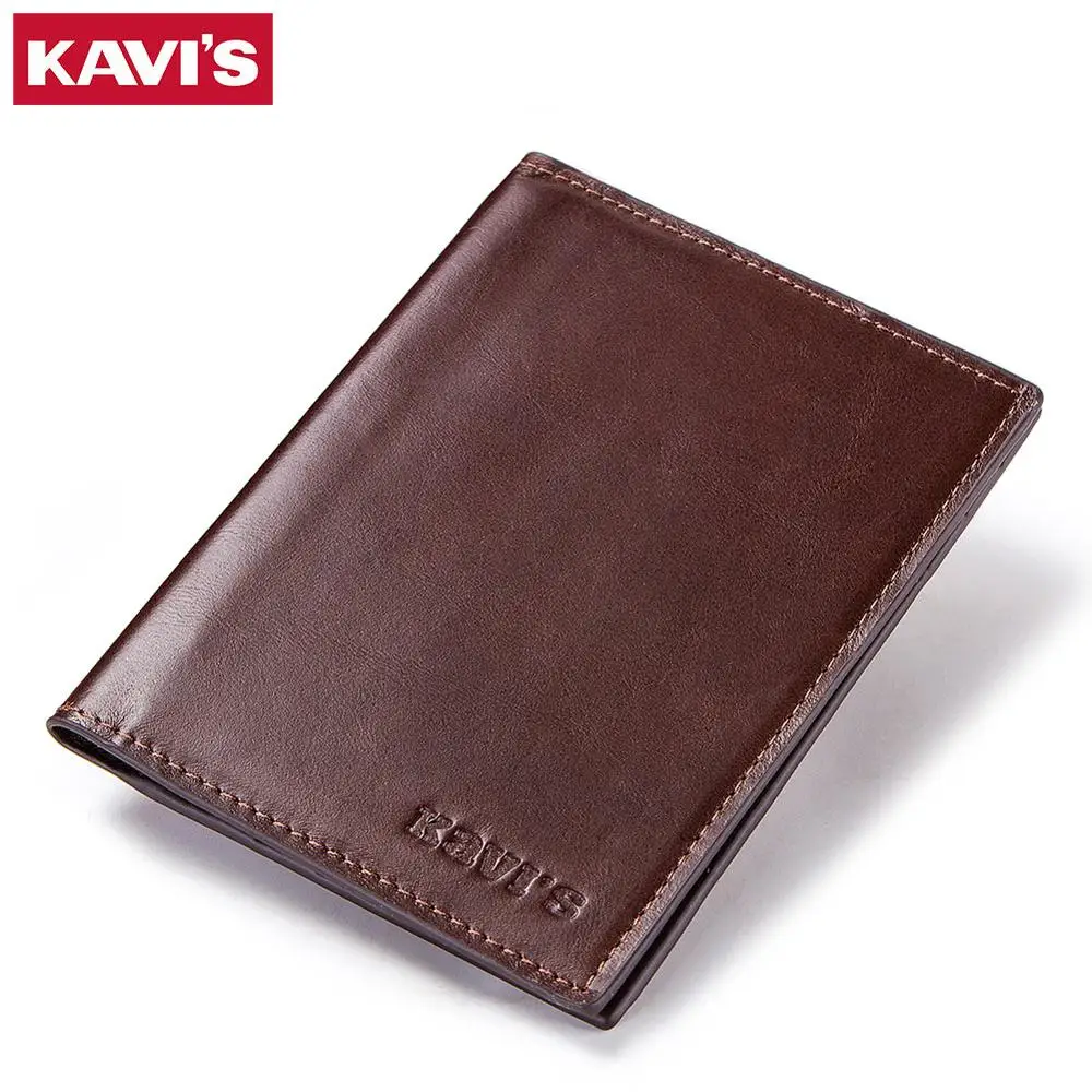 Coffee M KAVIS натуральная кожаная обложка для паспорта держатель ID, визитной карточки кожаная дорожная Кредитная бумажник для Для мужчин кошелек Чехол водительские права мешком - Цвет: Coffee M