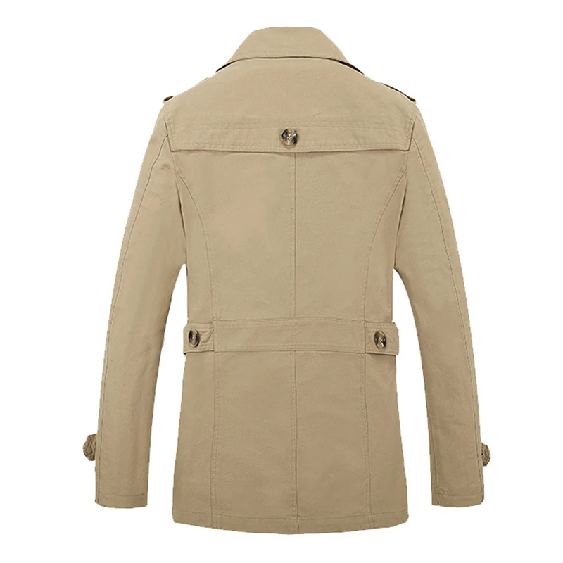 Spring Men Cotton Long Jacket Turn-down Collar Bodyfit Thin Trench Coat Autumn Casual Jacekt | Мужская одежда