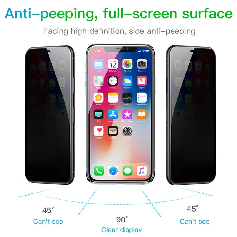 Протектор экрана для iPhone X XS Max XR 11 Pro MAX 6 6s 7 8 Plus 9H с антибликовым покрытием